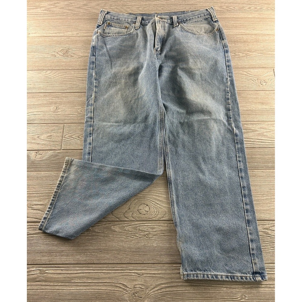 Carhartt B460 LVB Jeans Mens Size 38X30 Relaxed Fit Straight Heavy Blue Denim